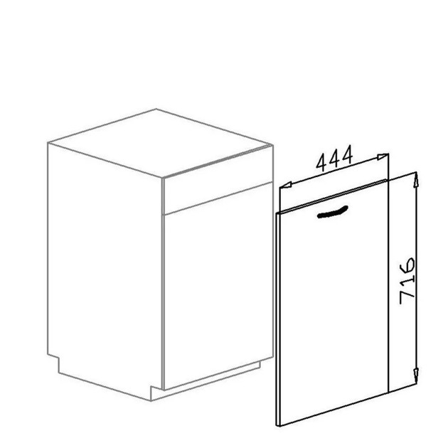 Фасад для посудомоечной машины на 450 Лофт бетон светлый