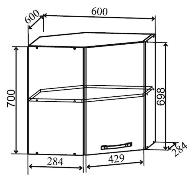 Шкаф нижний угловой трапеция
