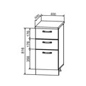 СЯШ 400 (шкаф нижний 3 ящика, без столешницы) Лофт бетон светлый